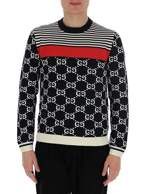 gucci gg stripes knit sweater|gucci sweater for men.